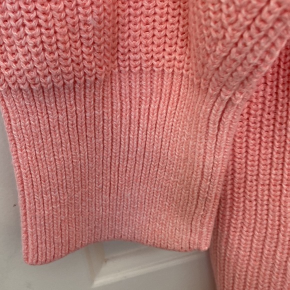 Free Assembly Cowl Neck 3X Pleated Shoulder Sweater Midi Dress Pink - Picture 8 of 15